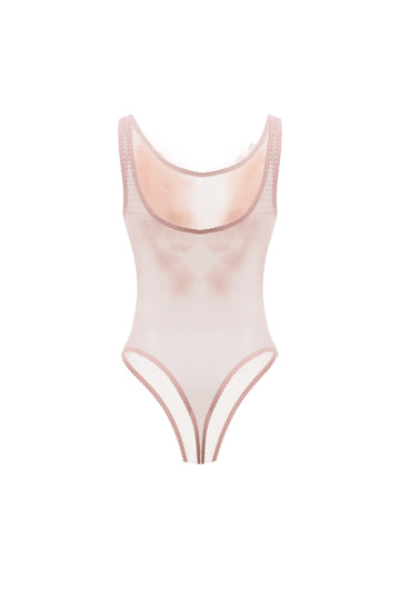 Tiny Peony Bodysuit in Blush Nude