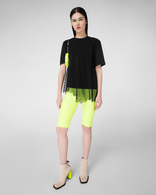 T-shirt with scalloped mesh detail