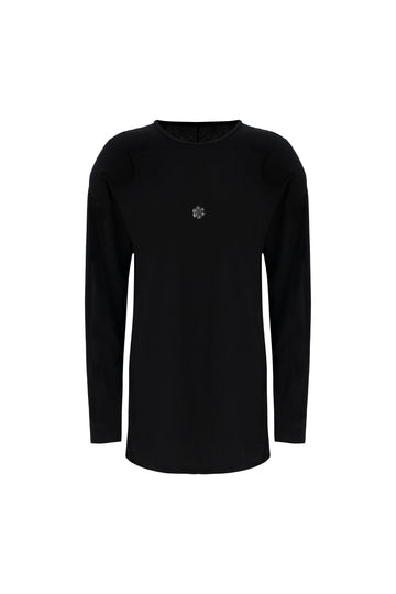 Лонгслів Peony з квітковими аплікаціями