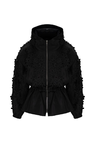 Куртка Peony Noir з баскою на затяжках