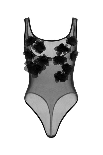 Боді Tiny Peony чорне