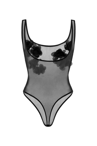 Боді Tiny Peony чорне