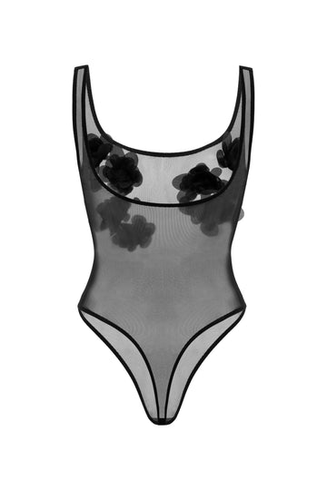 Боді Tiny Peony чорне