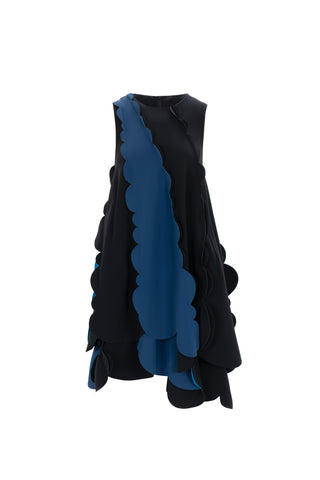 Sleevless Asymmetric Scallops Dress