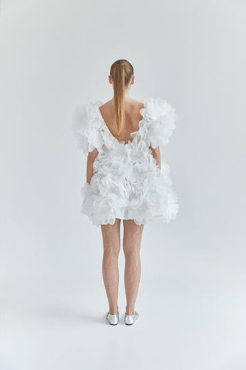 Peony Sweet Dress in milk white