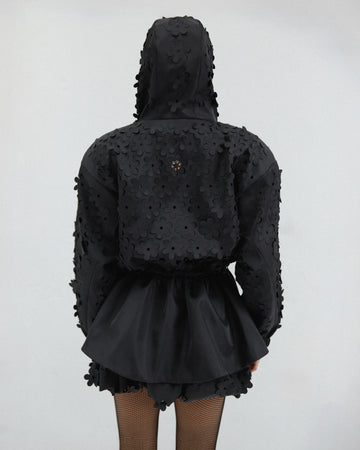 Peony Noir Drawstring Waist Jacket