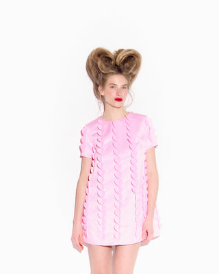 Mini dress with laser-cut heart appliques MORE LOVE