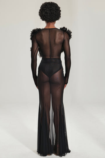 Peony Grace Longsleeve Body in Black