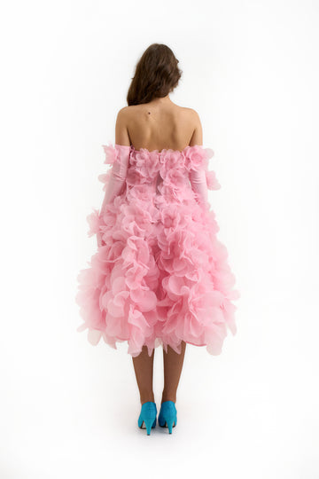 Belle Midi A-line Dress in Light Pink