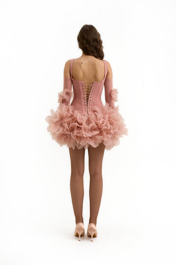 Alice Mini Dress in Blush Nude