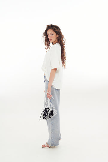 Бавовняна футболка Pieris  з регульованими брошками-метеликами