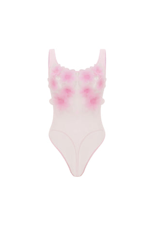 Tiny Peony Bodysuit in Light Pink