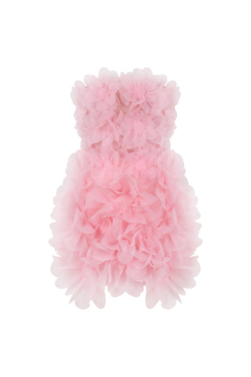 Corset Peony Dress in Light Pink