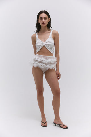 Lou Ruffled undergarment in white