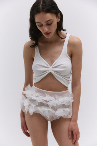 Lou Ruffled undergarment in white