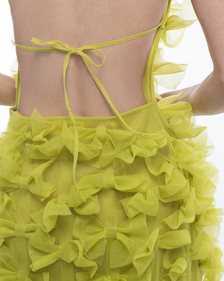 Fleur de Bow dress in lime