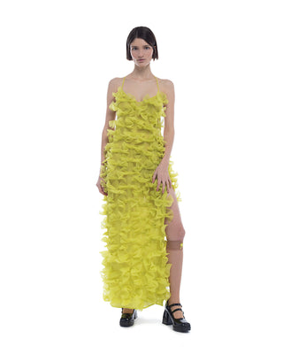 Fleur de Bow dress in lime