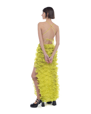 Fleur de Bow dress in lime